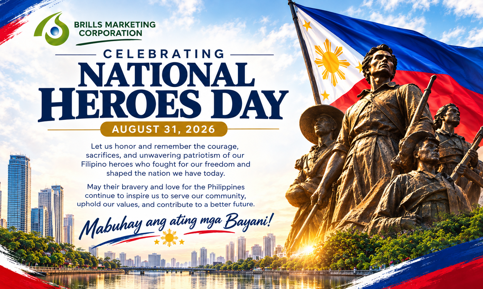 August 31, 2026, National Heroes Day — Regular Non-Working Holiday